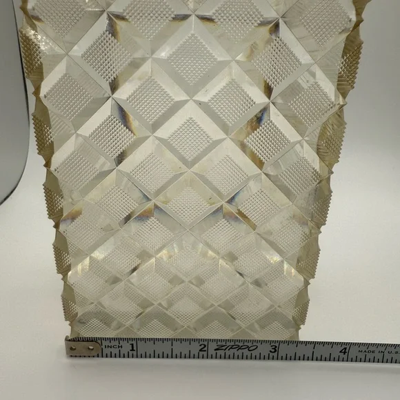 Vintage Clear acrylic and Gold Geometric Decorative Tray trinket box - Picture 9 of 9